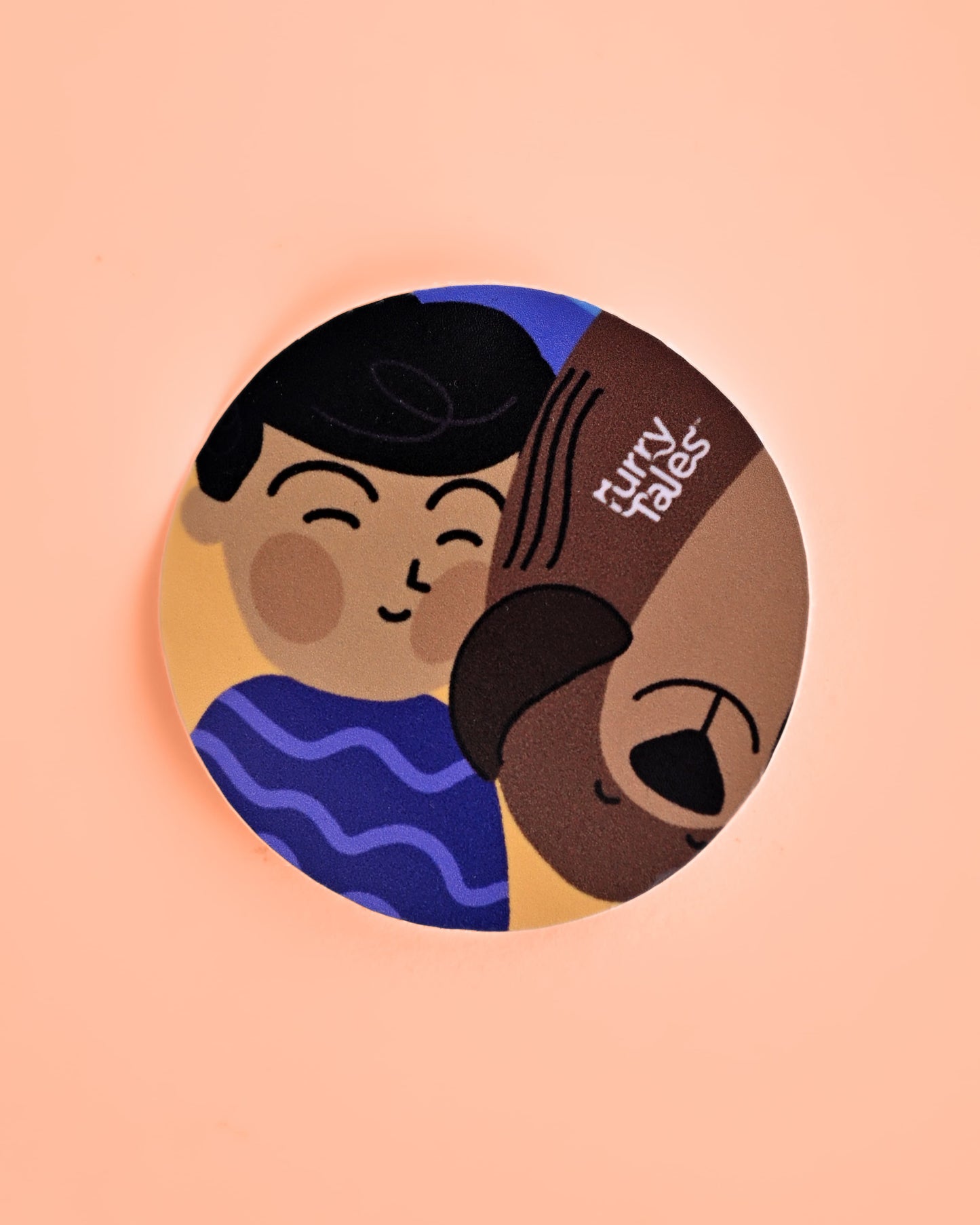 Ollie snuggles dad Laptop Sticker