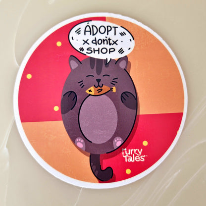 Adopt Don't Shop Cat Car Decal