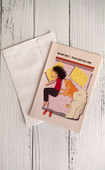Dog Mom Reality - Greeting Card