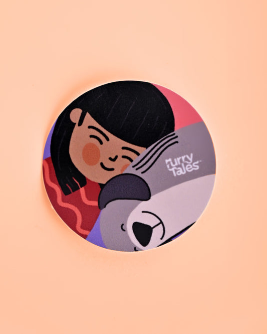 Ollie snuggles mom Laptop Sticker