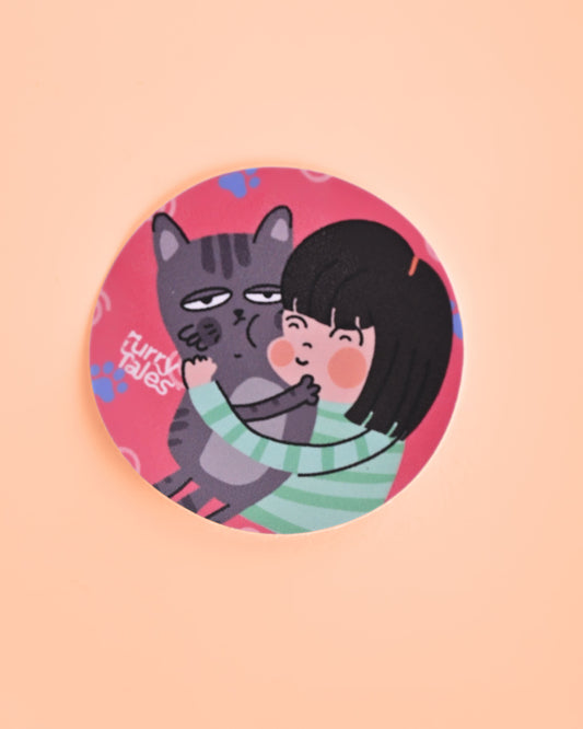 Whiskers hates mom hugs Laptops Sticker
